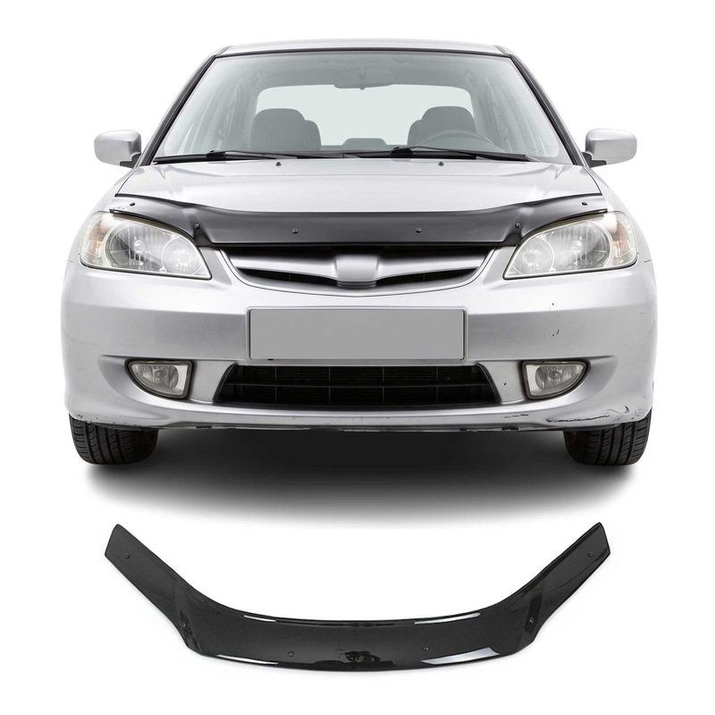2001-2005 Honda Civic Sedan Front Bug Shield Hood Deflector 1 Pc Smoke
