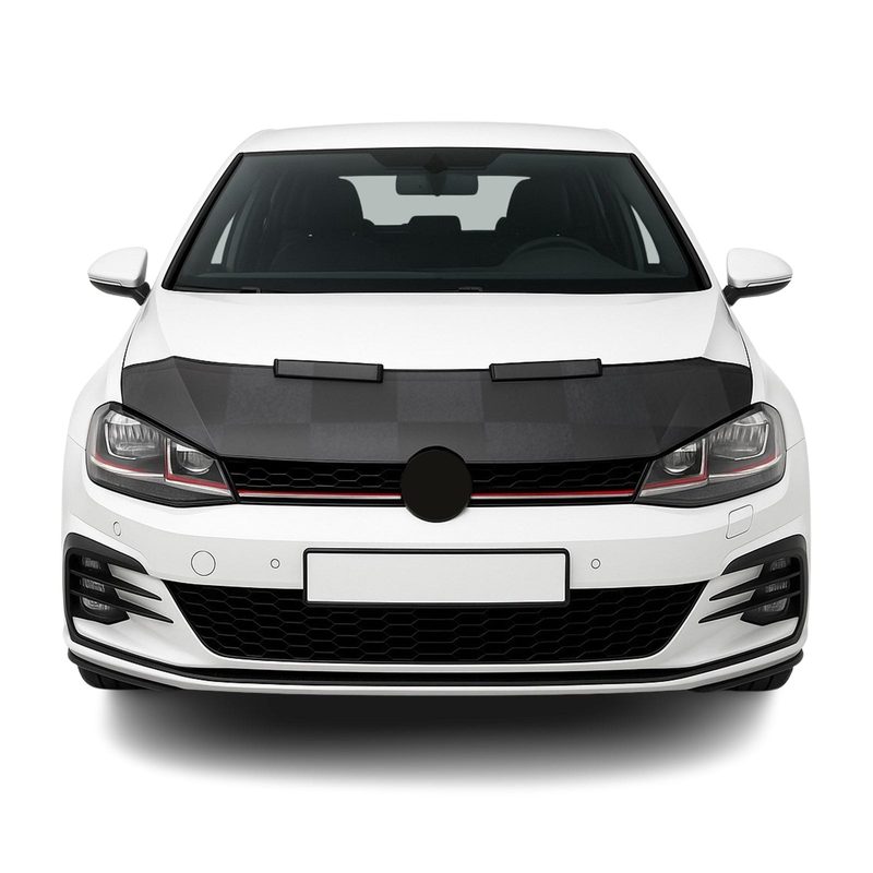 2015-2021 VW Golf Mk7 Car Bonnet Mask Hood Bra Black Chequered 1 Pc