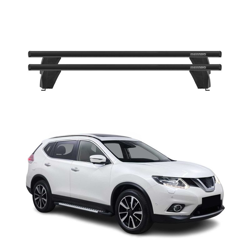 Fix Point Roof Racks Cross Bars for Nissan Rogue 2014-2017 Pre-FL Alu Black 2x