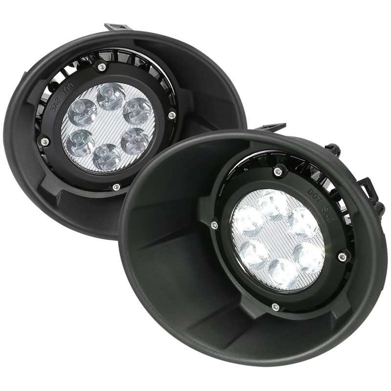 2010-2013 Chevy Camaro LED Fog Lights Kit Switch & Wiring Harness Chrome/Clear