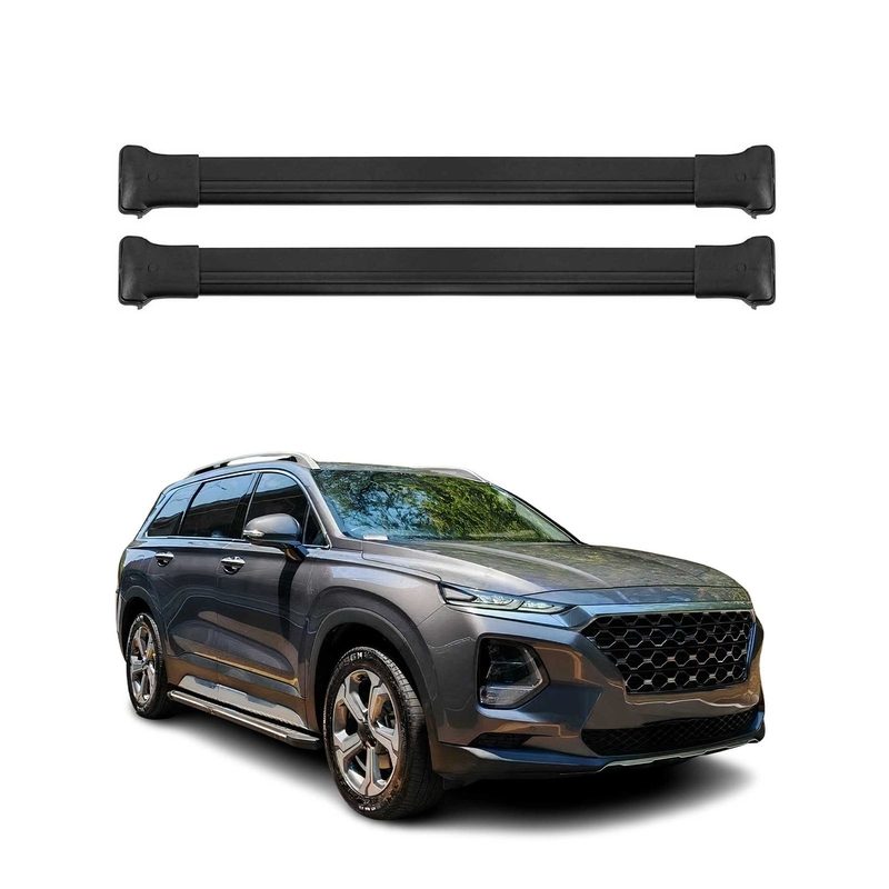 2024-2026 Hyundai Santa Fe Roof Rack Cross Bars Luggage Carrier Alu Black 2Pcs