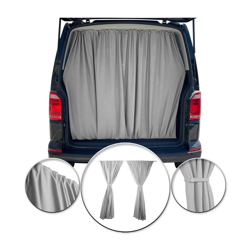 Chevrolet Astro Trunk Tailgate Curtains Gray 2 Privacy Curtains