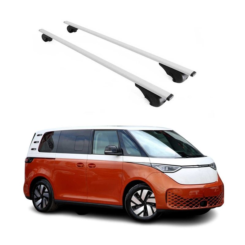Roof Rack Luggage Carrier Cross Bars Steel for VW ID. Buzz 2025-2026 Silver 2x