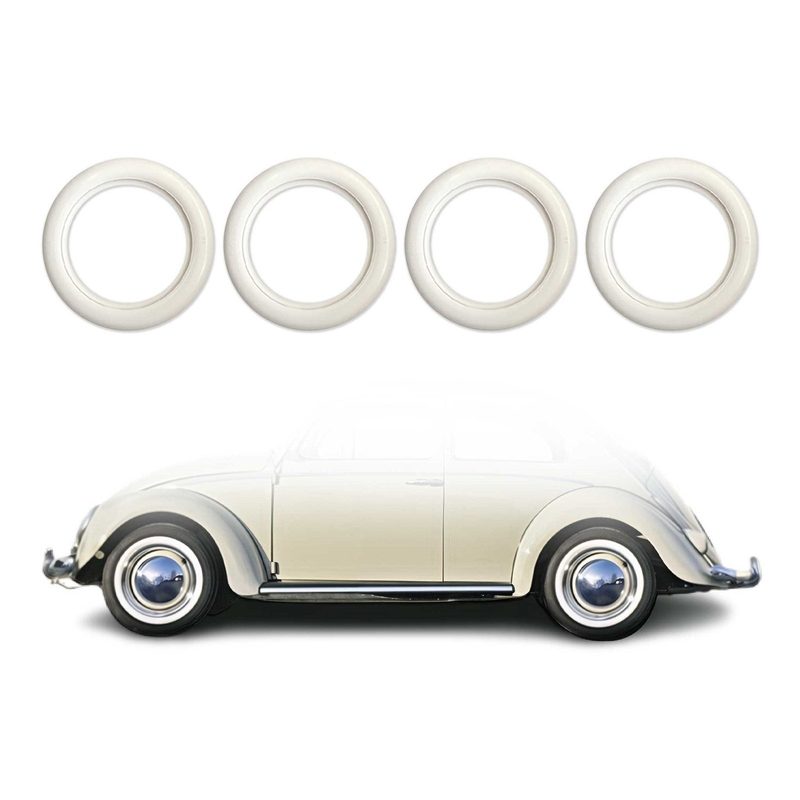 Kia 15" Tire Wall Portawall Rims Sidewall Rubber Ring Set White 4x