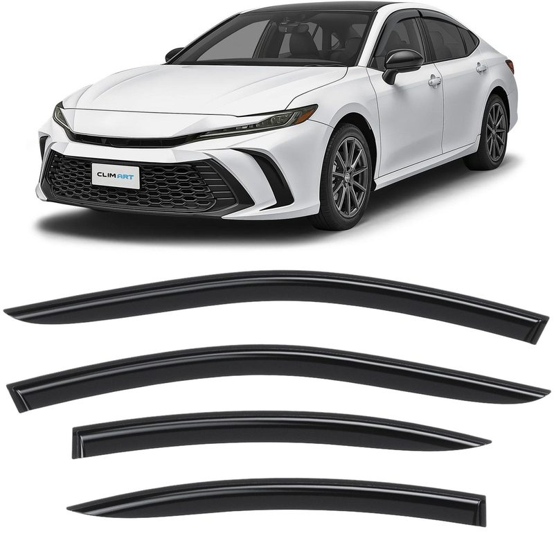 Clim Art Wind Deflectors for Toyota Camry 2025-2026 Sedan Tape-On Dark Smoke 4x