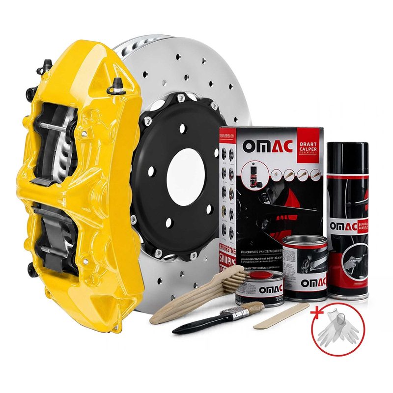 OMAC Brake Caliper Epoxy Based Car Paint Kit California Yellow Glossy High-Temp