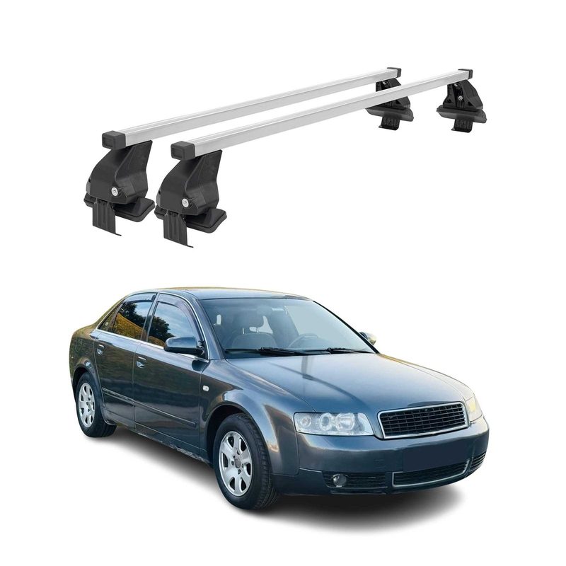 Smooth Roof Racks Cross Bars Carrier for Audi A4 2001-2004 Sedan Gray 2Pcs