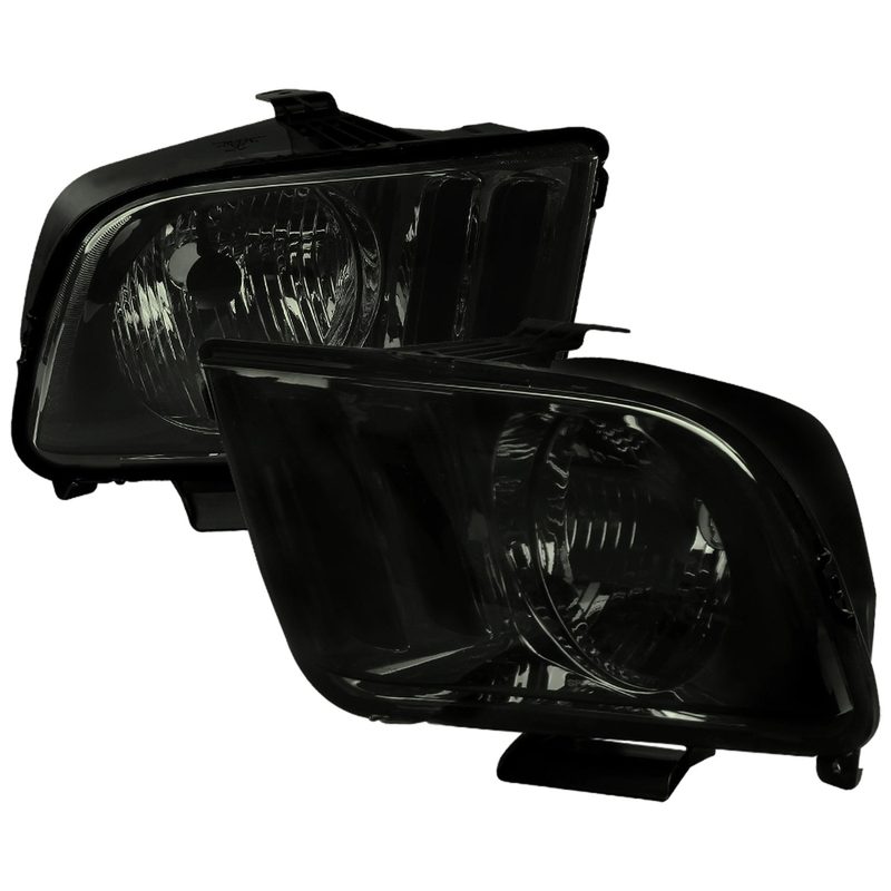2005-2009 Ford Mustang Factory Style Headlights Chrome Housing/Smoke Lens