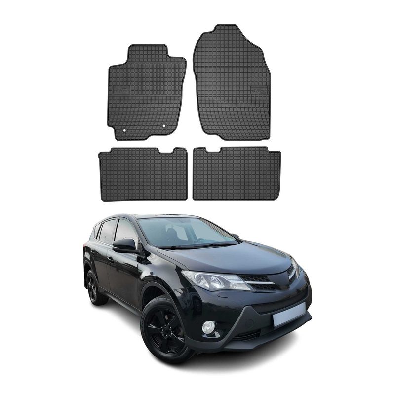 2013-2018 Toyota RAV4 Floor Mats Liners Full Set All Weather Rubber Black