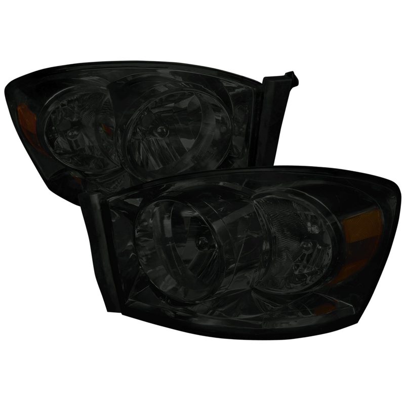 2006-2008 Dodge RAM 1500 2500 3500 Factory Crystal Headlights Smoke