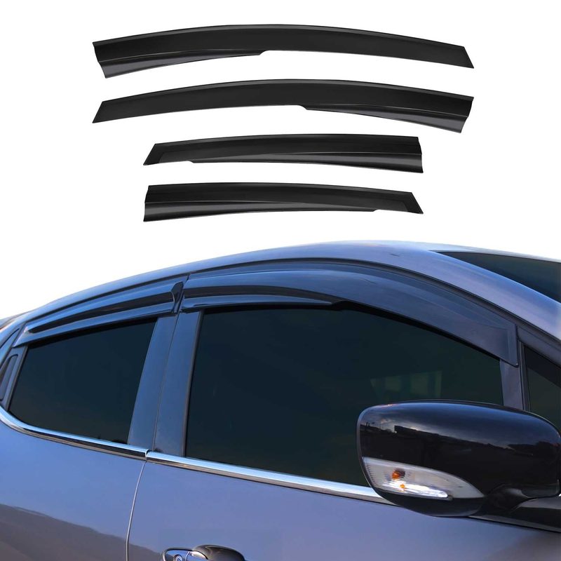 2011-2019 Ford Fiesta Hatchback Window Visor Vent Rain Deflector 4Pcs Smoke