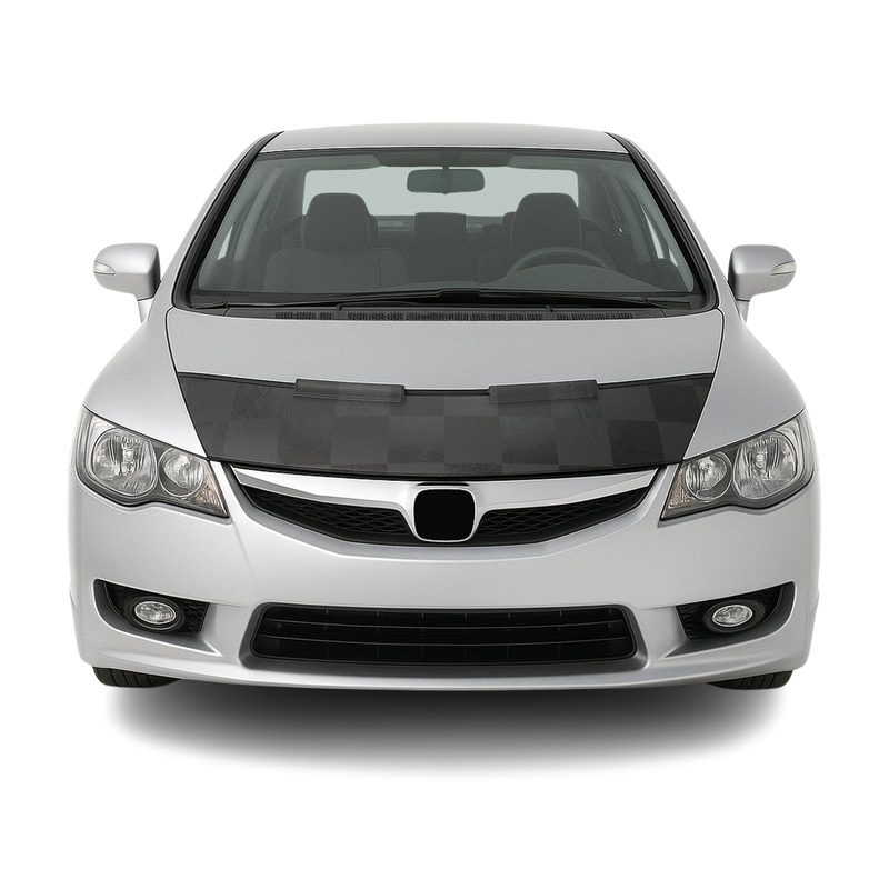 2006-2011 Honda Civic Car Bonnet Mask Hood Bra Black Chequered 1 Pc