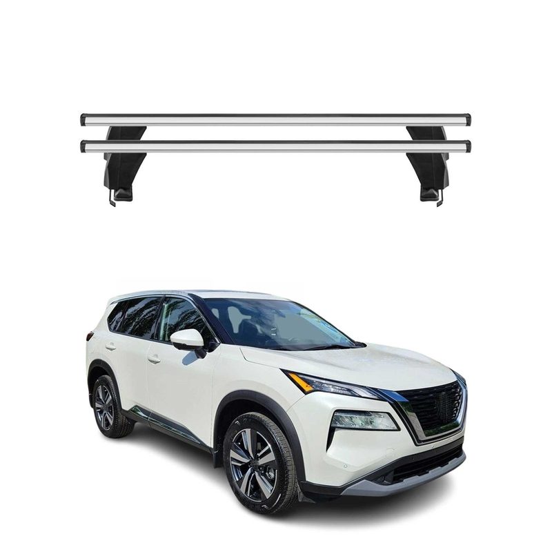 Top Roof Racks Cross Bars Carrier for Nissan Rogue T33 2021-2026 Alu Gray 2x
