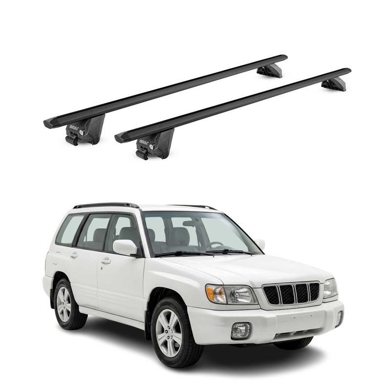 Roof Rack Cross Bars Carrier for Subaru Forester I 1998-2002 Aluminium Black 2x