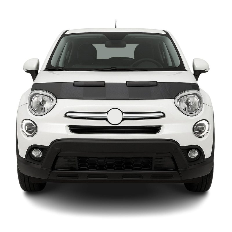 2016-2023 Fiat 500X Car Bonnet Mask Hood Bra Black Chequered 1 Pc