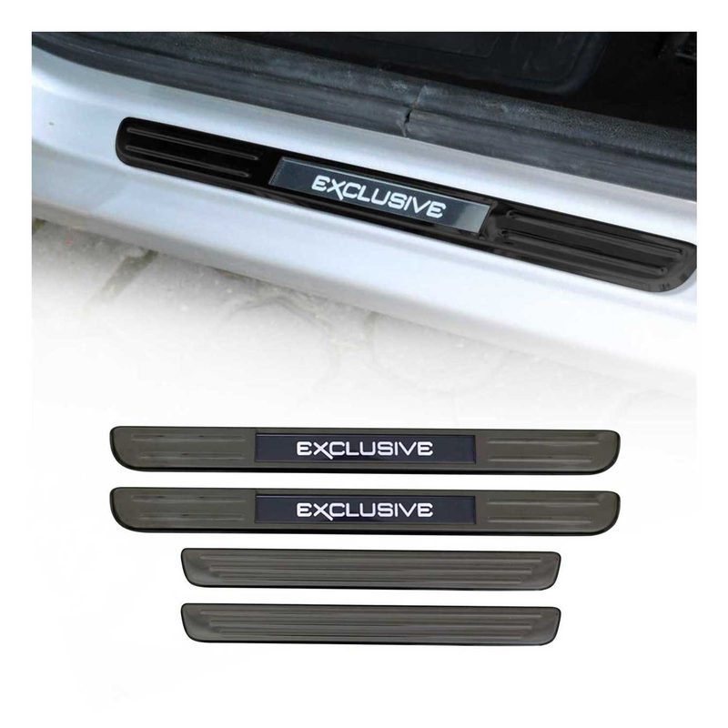 Dodge Door Sill Scuff Plate Illuminated Exclusive Stainless Steel Dark 4 Pcs