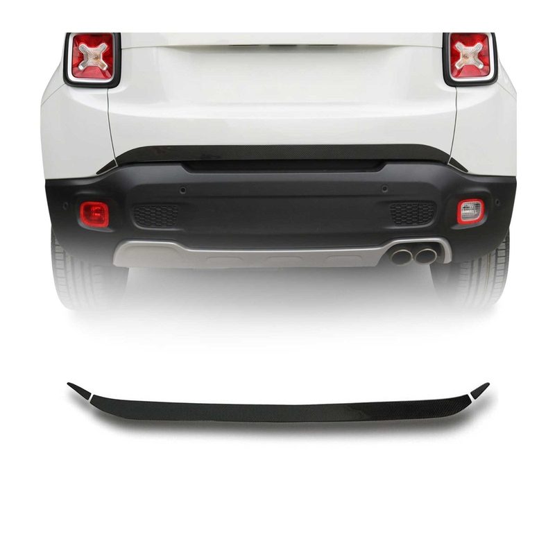2015-2018 Jeep Renegade Rear Trunk Molding Trim Carbon Fiber Black 3 Pcs