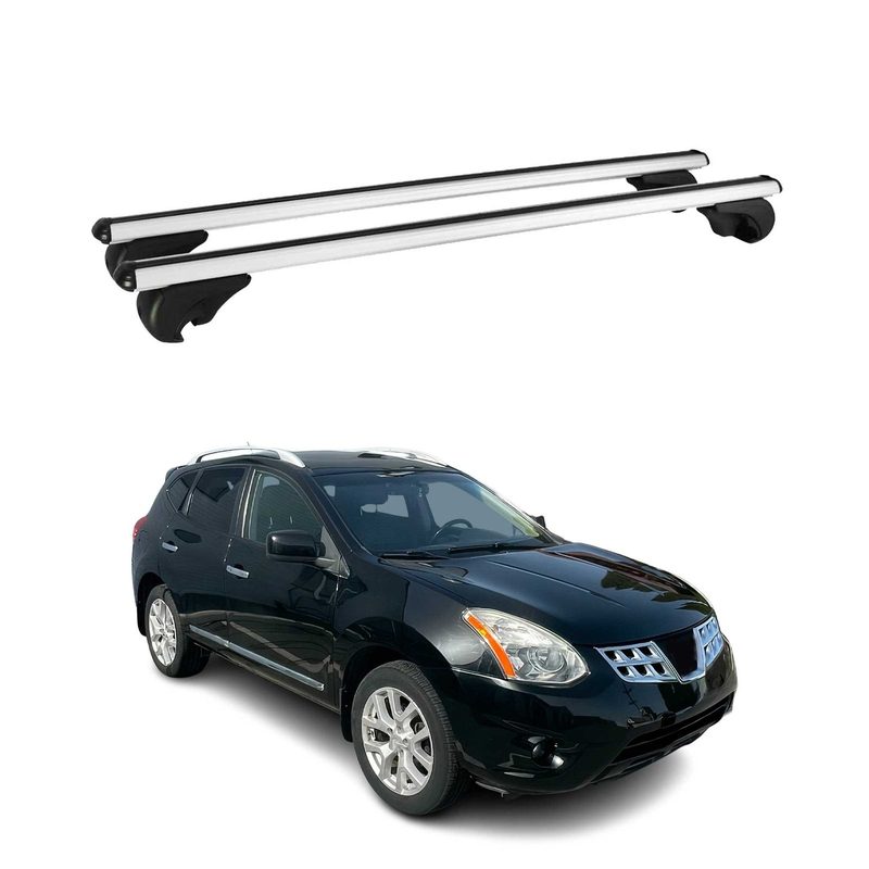 2008-2013 Nissan Rogue Roof Rack Cross Bars Silver