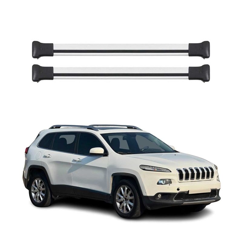 2014-2023 Jeep Cherokee Roof Rack Cross Bars Silver