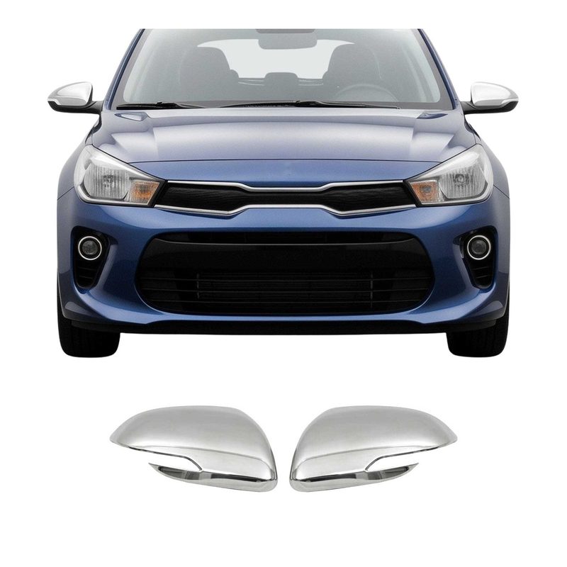 2018-2023 Kia Rio Side Mirror Cover Caps Stainless Steel Silver 2 Pcs