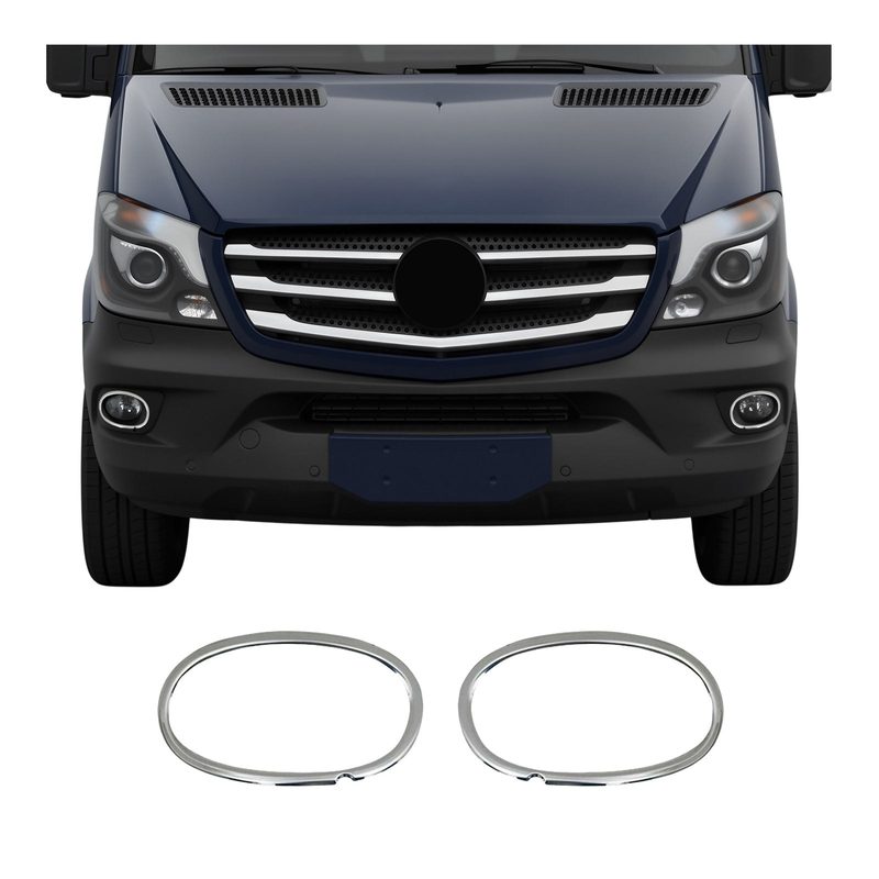 Fog Light Lamp Bezel Cover for Mercedes Sprinter W906 2013-18 S.Steel Chrome 2x