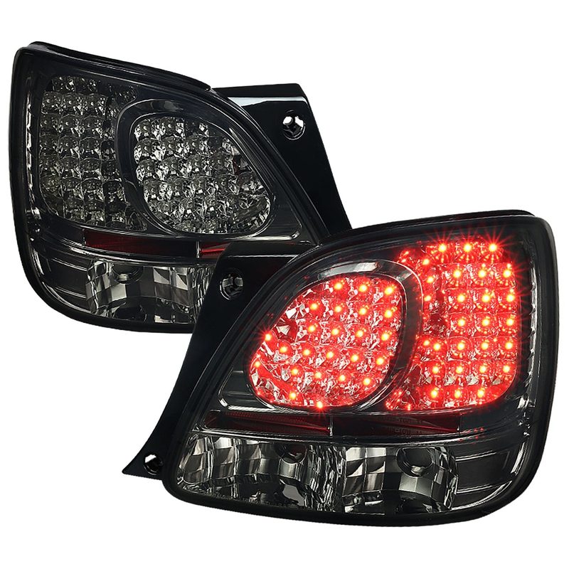 1998-2005 Lexus GS300/GS400/GS430 LED Tail Lights Chrome Housing/Smoke Lens