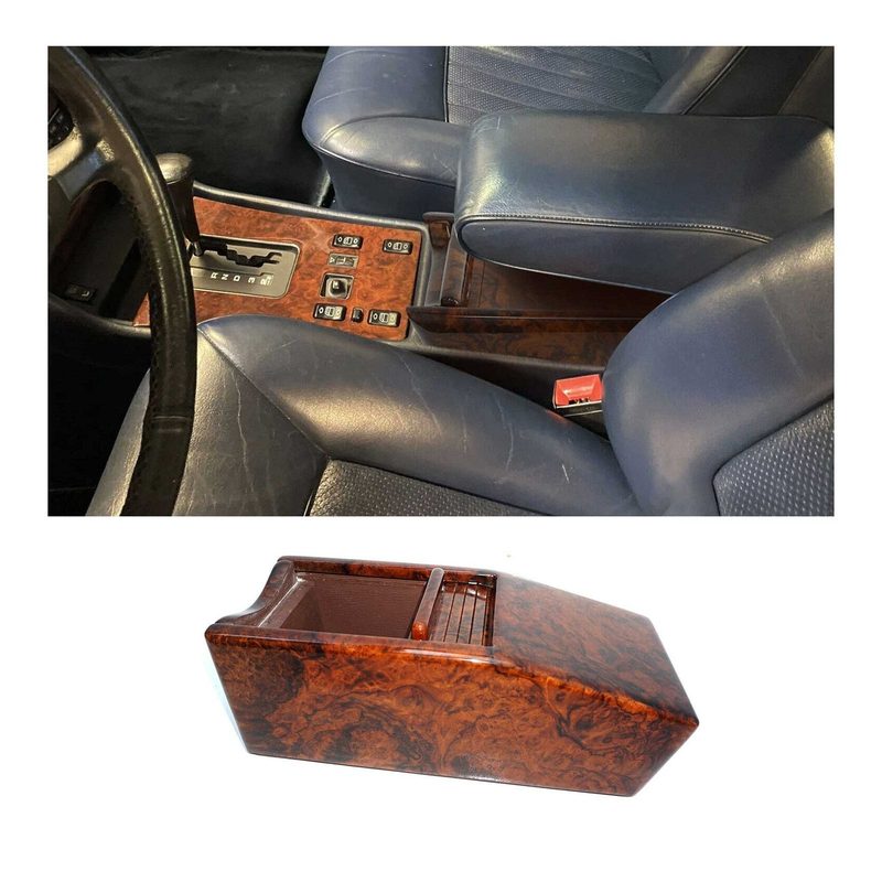 1979-1991 Mercedes S Class W126 C126 Console Cassette Center Box Wood Walnut
