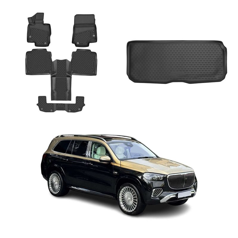 Floor Mats & Cargo Liners for Mercedes GLS Class X167 2020-26 7 Passenger Seats