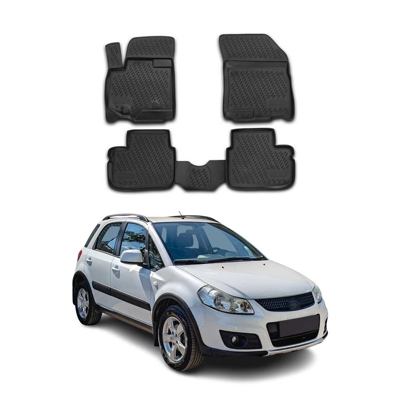 2006-2013 Suzuki SX4 S-Cross Floor Mats Liners Full Set All Weather Black