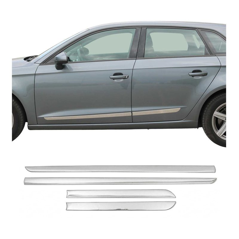 2018-2023 Subaru Crosstrek Side Door Molding Trim Skirt Garnish Stainless Steel Gloss 4Pcs