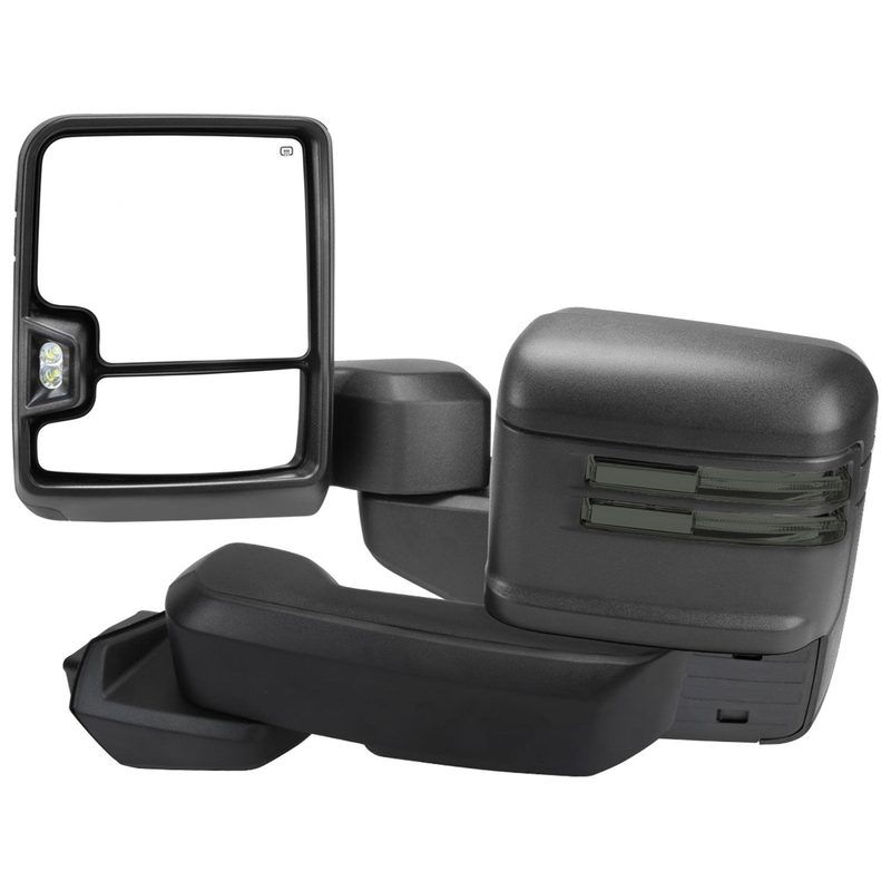 2019-2023 Chevy Silverado 1500 Heated Black Towing Mirrors Smoke & Turn Signal