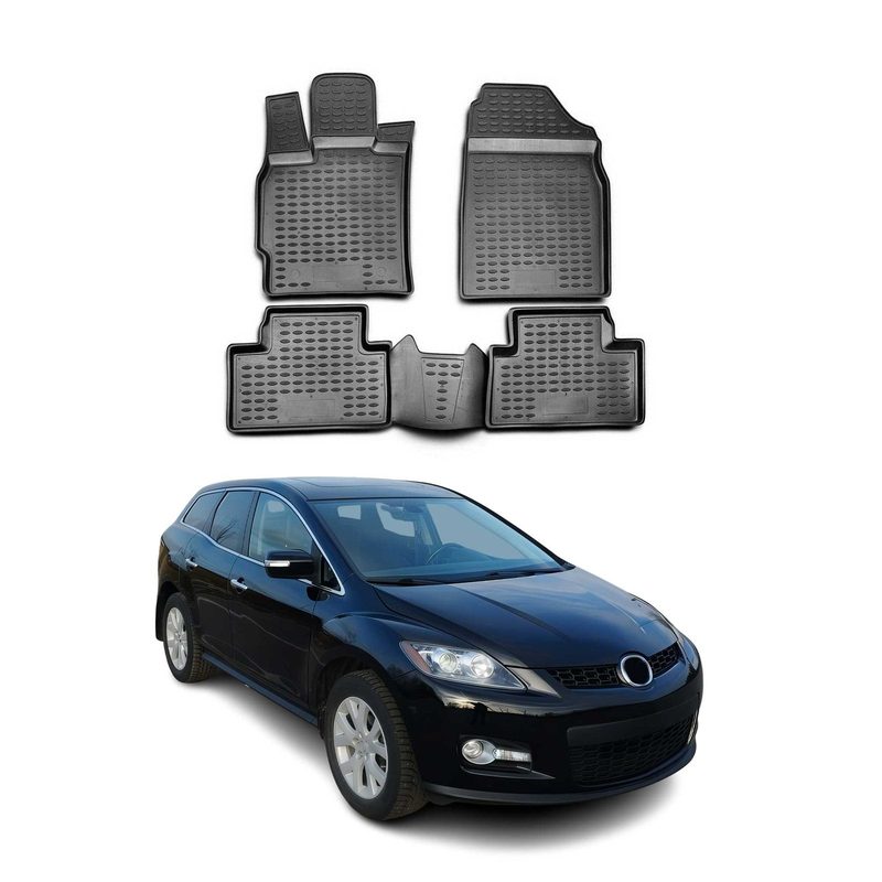 2007-2009 Mazda CX-7 Floor Mats Liners Full Set All Weather Black