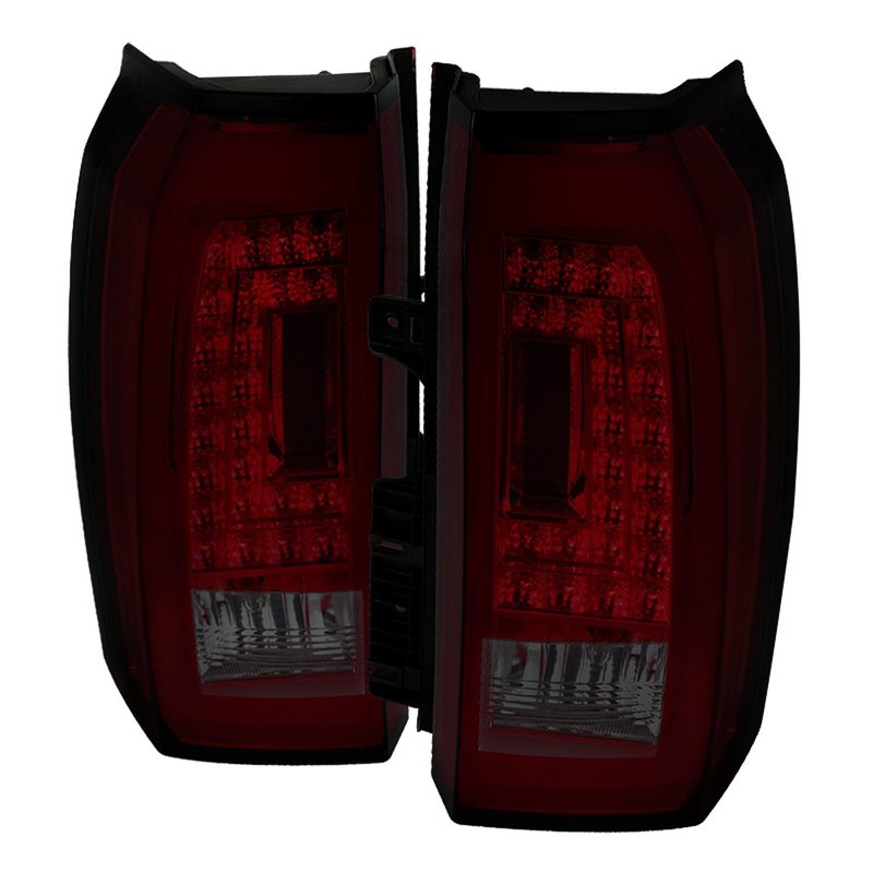 2015-2020 Chevy Tahoe/Suburban LS LT LTZ LED Tail Lights Chrome/Red Smoke