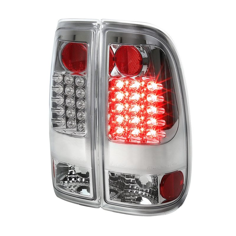2008-2016 Ford F-250/F-350/F-450/F-550 Super Duty LED Tail Lights Chrome/Clear