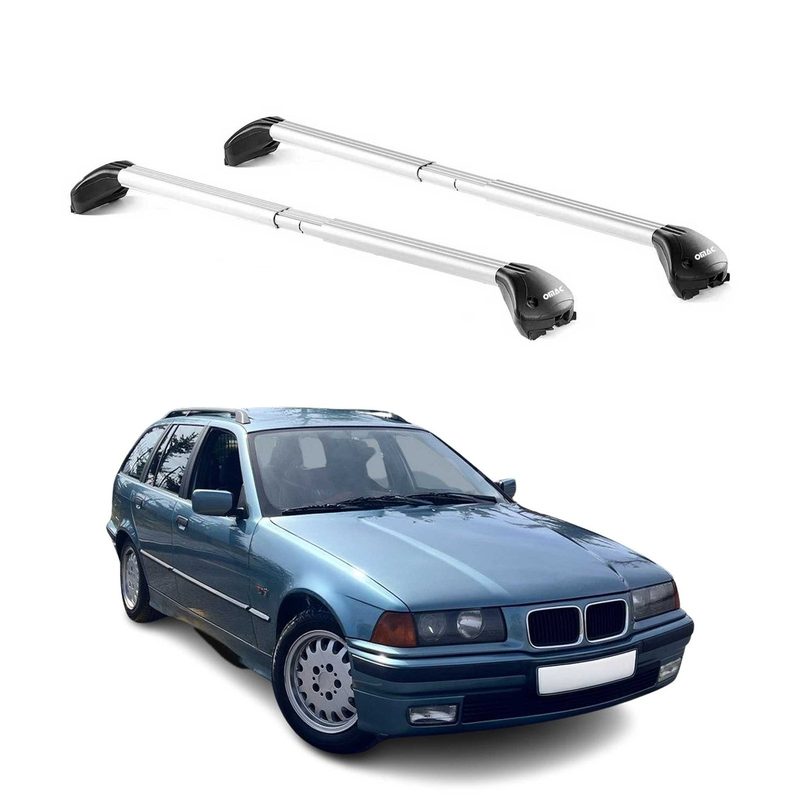 1992-1999 BMW 3 Series E36 Wagon Roof Rack Cross Bars Silver