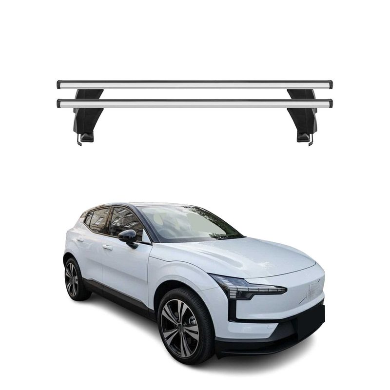 Top Roof Racks Cross Bars Luggage Carrier for Volvo EX30 2023-2025 Alu Gray 2x