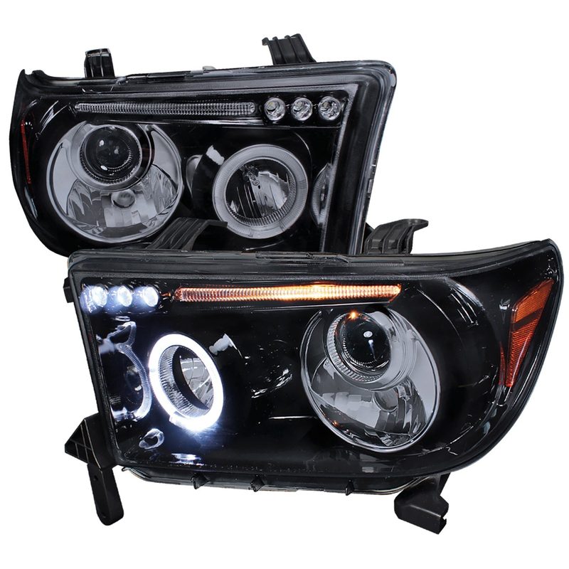 2007-2013 Toyota Tundra/ 08-2017 Sequoia Single Halo Projector Headlights Smoke