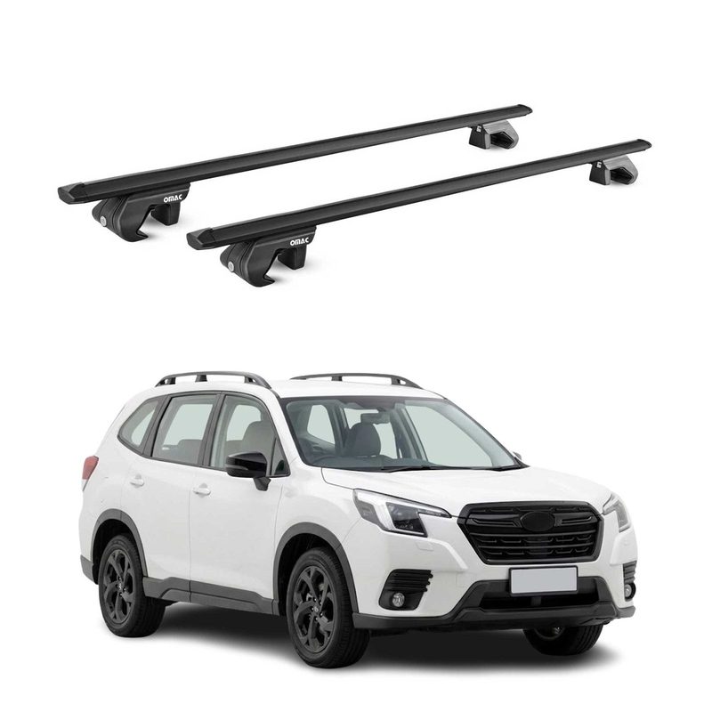Roof Rack Luggage Carrier for Subaru Forester VI 2025-2026 Aluminium Black 2Pcs