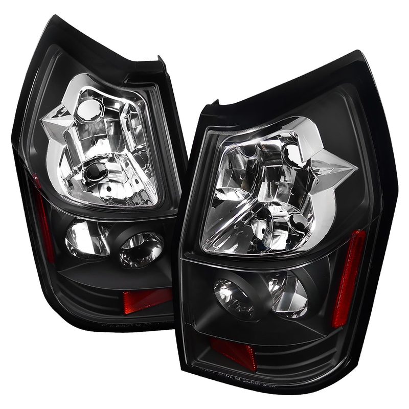 2005-2008 Dodge Magnum Tail Lights Matte Black Housing/Clear Lens