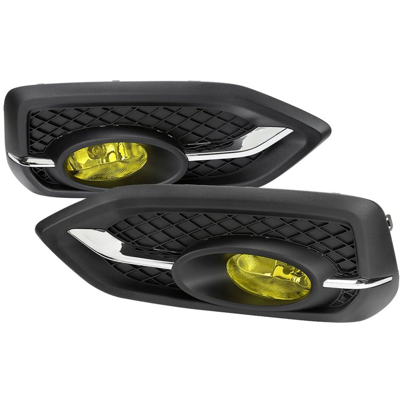 2014-2015 Honda Civic Coupe H11 Fog Lights Kit Chrome Housing/Yellow Lens
