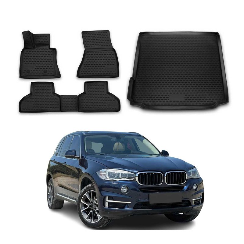 2014-2018 BMW X5 F15 F85 Floor Mats & Cargo Liner Full Set All Weather Black