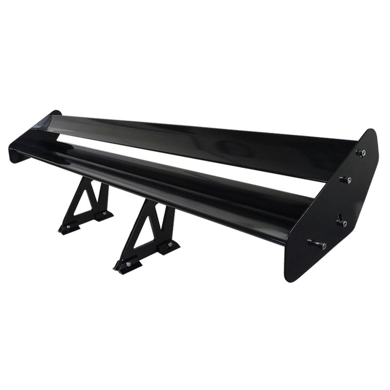 Universal Black CNC Aluminum 52" Double Deck Adjustable Trunk Spoiler Wing