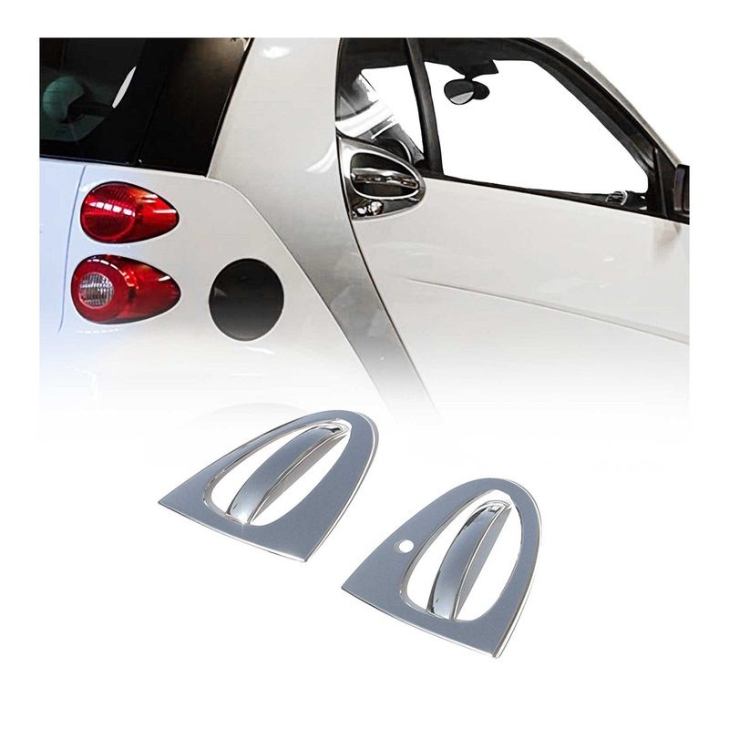 2007-2015 Smart ForTwo Car Door Handle Cover Protector Stainless Steel Chrome 4 Pcs