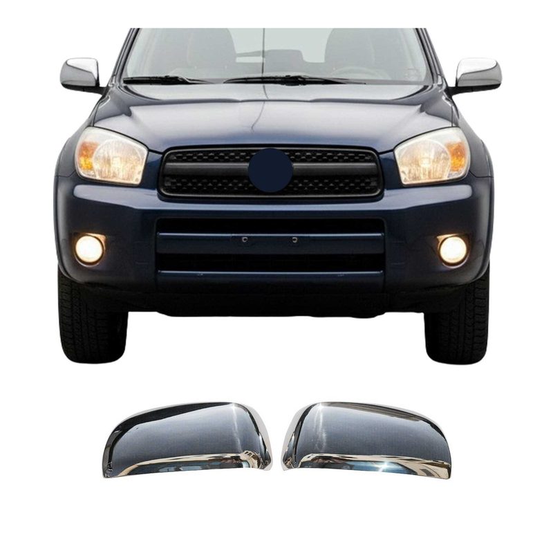 2006-2009 Toyota RAV4 Side Mirror Cover Caps Stainless Steel Silver 2 Pcs