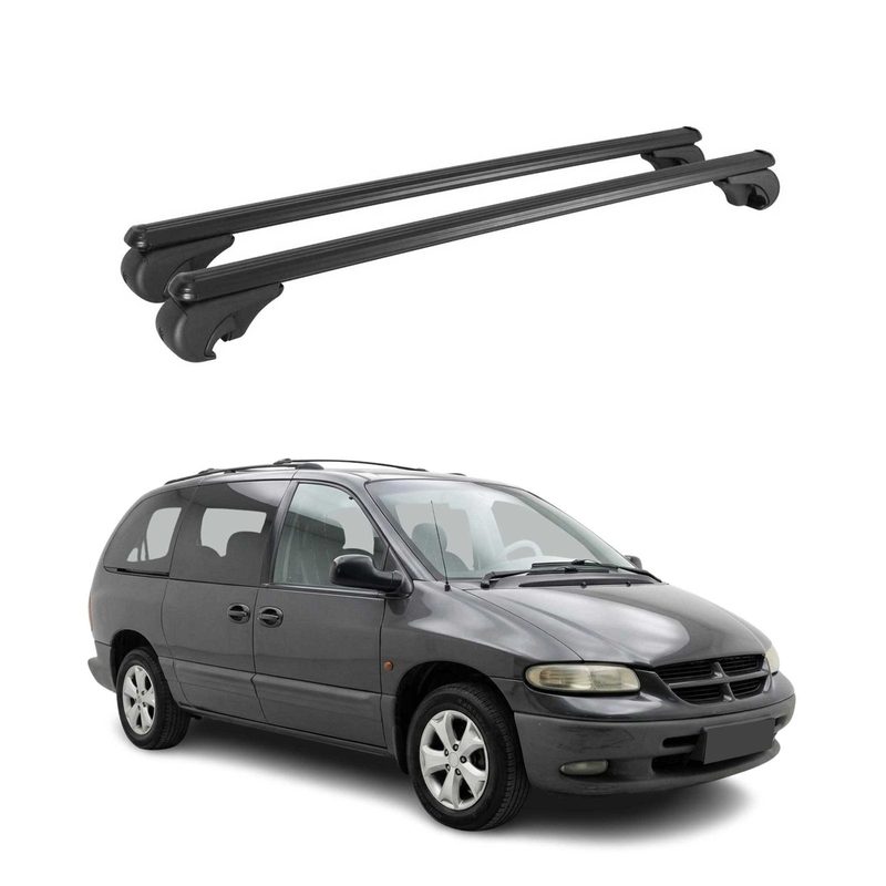 Roof Rack Cross Bars Luggage Carrier for Dodge Caravan 1996-2000 TÜV Black 2 Pcs