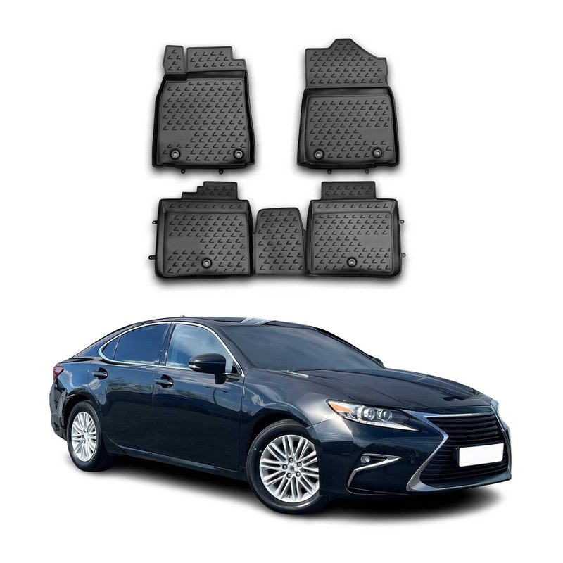 2013-2018 Lexus ES 300h Floor Mats Liners Full Set All Weather Black