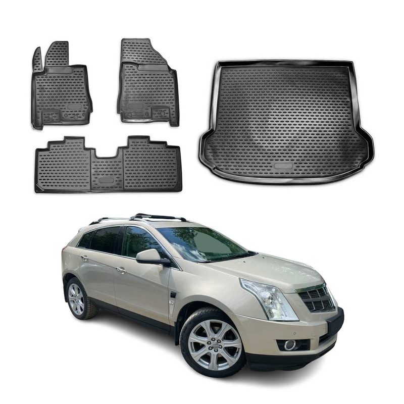 2010-2016 Cadillac SRX Floor Mats & Cargo Liner Full Set All Weather Black