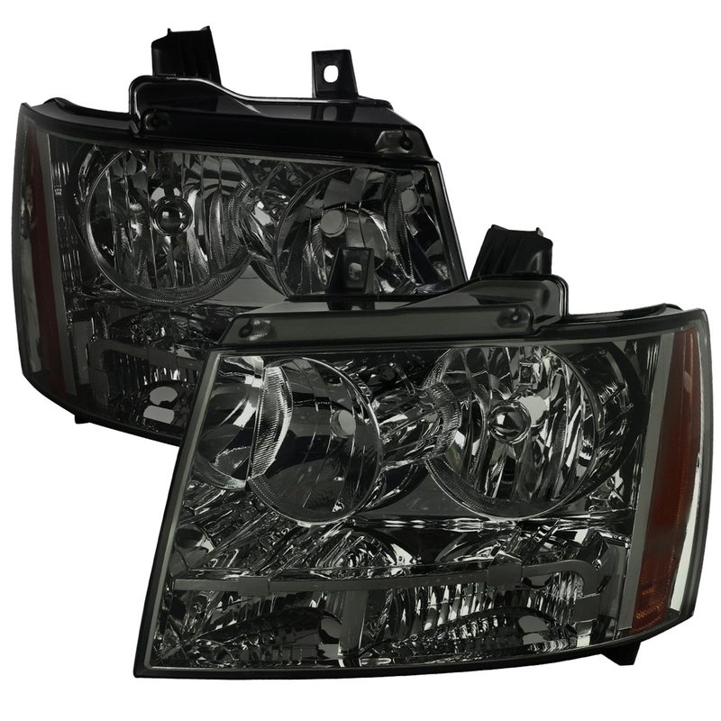 2007-2014 Chevy Avalanche/Tahoe/Suburban Factory Style Headlights Chrome/Smoke
