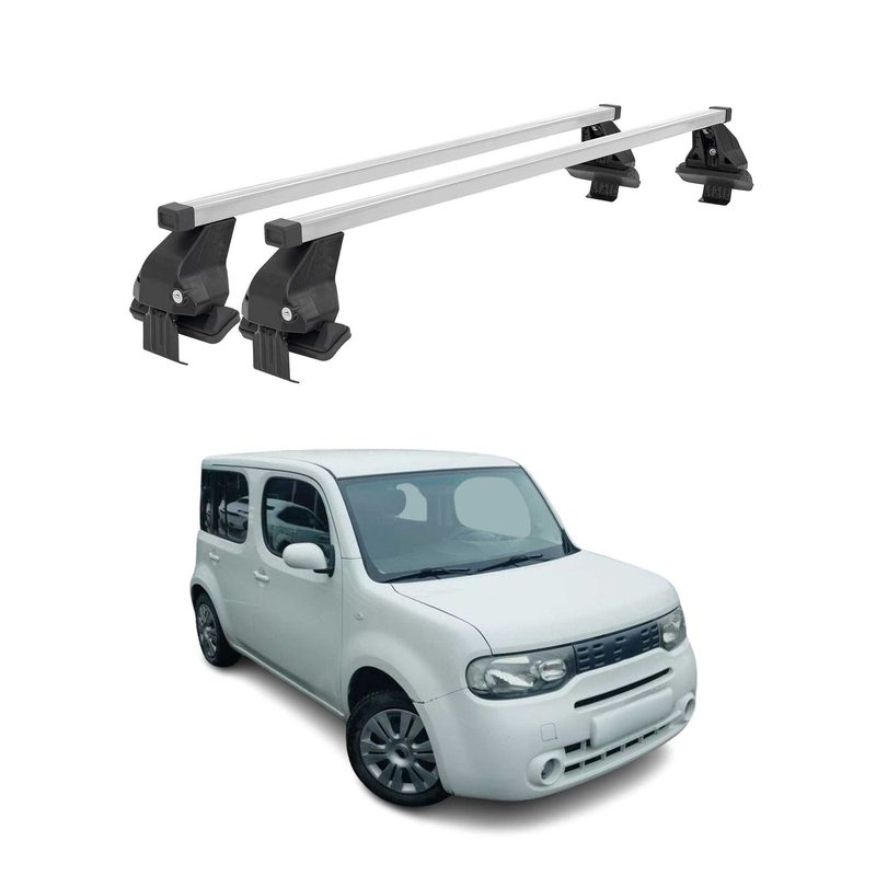 2009-2014 Nissan Cube Roof Rack Cross Bars Silver