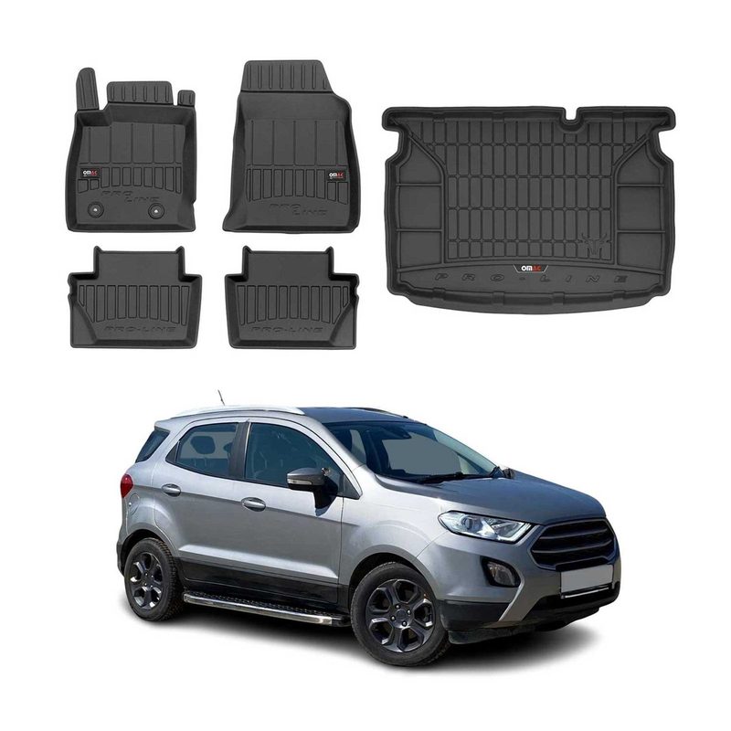2018-2022 Ford EcoSport Premium Floor Mats & Cargo Liner Full Set All Weather Heavy Duty Bottom Trunk